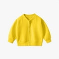 thumbnail image 1 of SGFCWSX Girls Zip Jacket Lightweight Kids Coat Casual Solid Color Jackets Yellow Size 3 Years, 1 of 7
