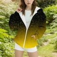 thumbnail image 1 of SGFCWSX Girls Zip Up Hoodie Kids Oversized Sweatshirts Baggy Gradient Sweatshirt Jacket Yellow Size 12-13Years, 1 of 4