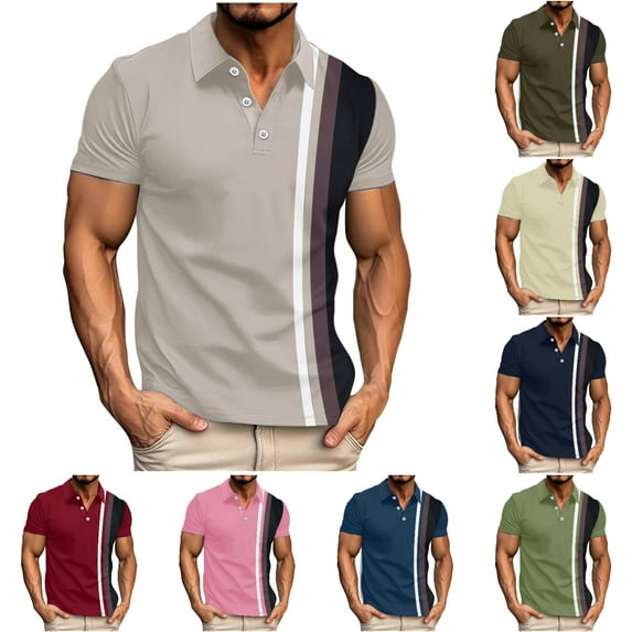 SGFCWSX Golf Polo Shirts for Men Breathable Slim Fit Outdoor Short Sleeve Casual Business Top Gray Size 2XL