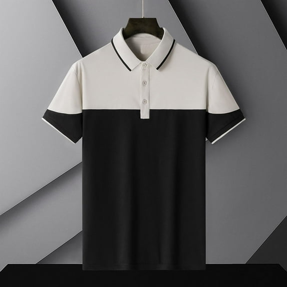 SGFCWSX Golf Polo Shirts for Men Regular Fit Short Sleeve Quick Dry Lightweight Casual Business Top Black Size 2XL