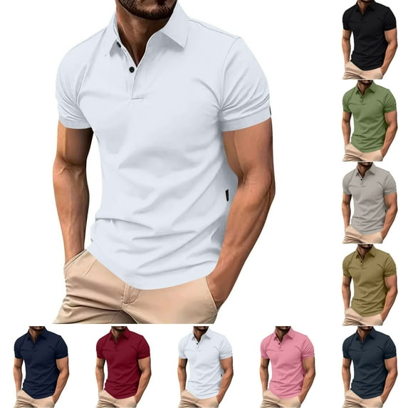 SGFCWSX Golf Polo Shirts for Men Short Sleeve Lightweight Quick Dry Slim Fit Casual Business Top White Size XL