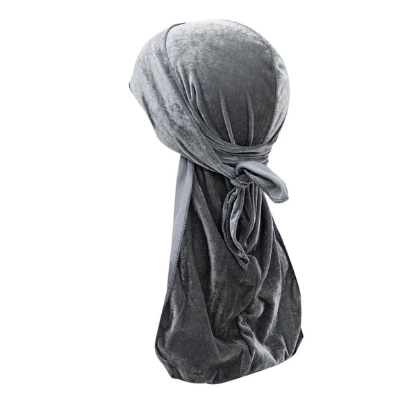 SGFCWSX Headscarf for Men,Durag Hip-hop Breathable Hood Headwrap Gray