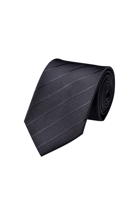 Jacquard Woven Tie,Professional Necktie Fabric Solid Formal Weddings Parties Tie Black Free Size
