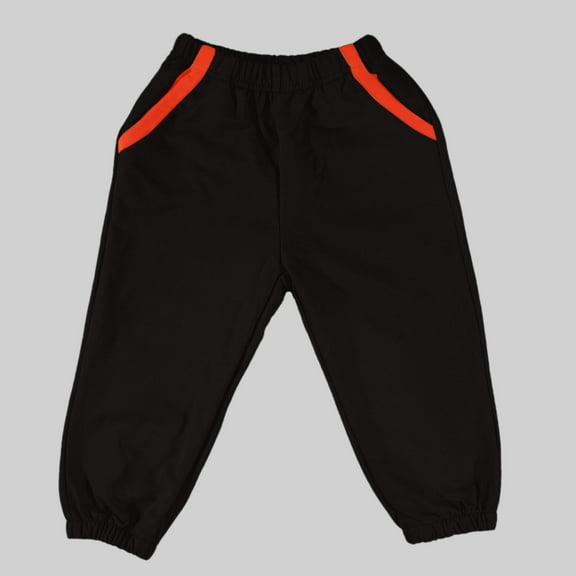 SGFCWSX Jogger Pants for Girls Elastic Waist Solid Color Thermal Tapered Leg Soft Sweatpants Winter Black Size 5 Years