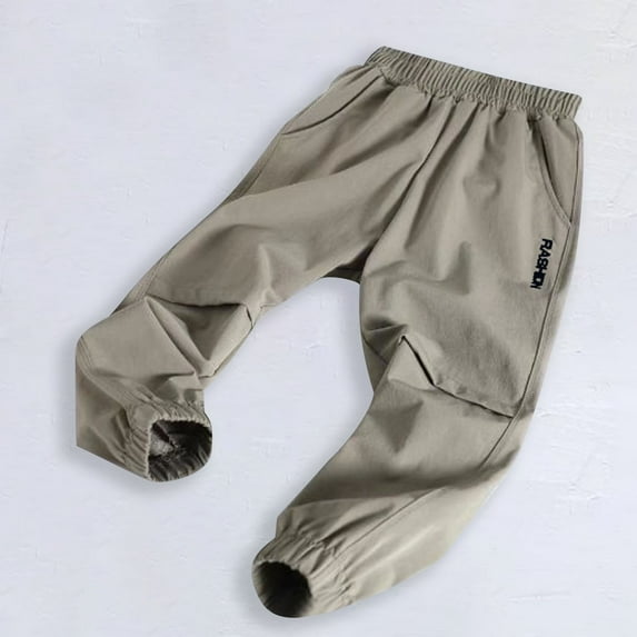 SGFCWSX Jogger Pants for Girls Solid Color Soft Loose Sweatpants Spring Khaki Size 11 Years