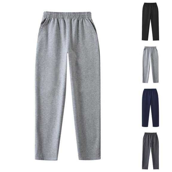 SGFCWSX Kids Casual Pants, Boys Girls Daily School Comfortable Elastic Waist Trousers Gray Size 3-4 Years