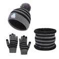 thumbnail image 1 of SGFCWSX Kids Cold Weather Hat Scarf Gloves Set Boys and Girls Beanie Fleece Lined Hats for Snow Play Child Knit Warm Gloves 3 Piece Sets Gray Free Size, 1 of 5