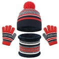 thumbnail image 1 of SGFCWSX Kids Cold Weather Hat Scarf Gloves Set Boys and Girls Fleece Lined Knit Ribbed Gloves Child Warm Beanie Caps 3 Piece Sets Red Free Size, 1 of 5