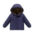 thumbnail image 1 of SGFCWSX Kids Fleece Lined Hooded Puffer Jacket Boys Girls Warm Winter Coat Blue Size 8 Years, 1 of 9
