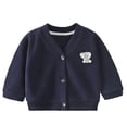 thumbnail image 1 of SGFCWSX Kids Knit Cardigan Girls Button Down Warm Winter Sweater Jacket Navy Size 10-11Years, 1 of 3