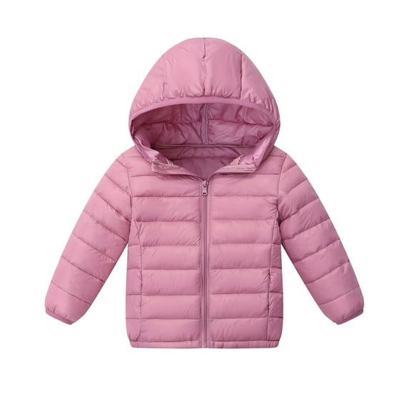SGFCWSX Kids Lightweight Puffer Jacket Boys Girls Warm Hooded Winter Coat Pink Size 10 Years