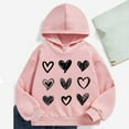 thumbnail image 1 of SGFCWSX Kids Oversized Hoodie Girls Lightweight Sweatshirt Heart Print Fall Pullover Top Pink Size 6 Years, 1 of 3