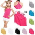 thumbnail image 1 of SGFCWSX Kids Racerback Tank Tops 5 Pack Solid Color Sleeveless Basic Top Hot Pink Size 6 Years, 1 of 9