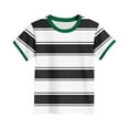 thumbnail image 1 of SGFCWSX Kids Short Sleeve T-Shirt, Girls Boys Crew Neck Striped Comfort Fit Summer Tees Everyday Casual Tops White Size 10-11 Years, 1 of 4