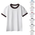 thumbnail image 1 of SGFCWSX Kids Short Sleeve T-Shirt, Girls Boys Relaxed Fit Cotton Summer Tops Lightweight Casual Tees Brown Size 6-7 Years, 1 of 10