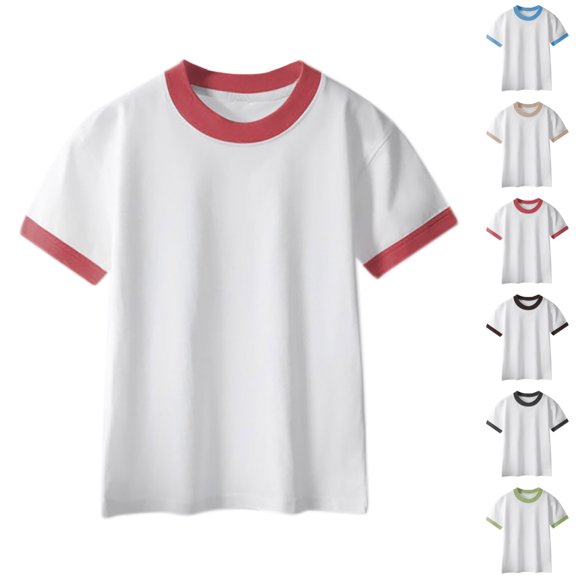 SGFCWSX Kids Short Sleeve T-Shirt, Girls Boys Summer Tops Lightweight Relaxed Fit Cotton Casual Tees Pink Size 3-4 Years