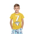 thumbnail image 1 of SGFCWSX Kids Short Sleeve T Shirts, Boys Girls Summer Daily Relaxed Fit Tees Casual Tops Yellow Size 5-6 Years, 1 of 8