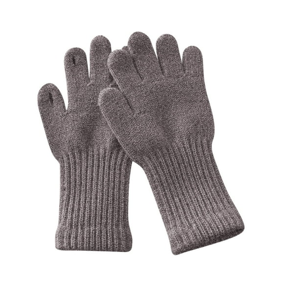 SGFCWSX Kids Snow Gloves Touchscreen Knit Winter Daily Use Gloves for Boys Girls Fleece Lined Warm Gloves Gray Size 3-11 Years