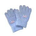 thumbnail image 1 of SGFCWSX Kids Snow Gloves with Bow Knit Winter Daily Use Gloves for Boys Girls Warm Fleece Lined Gloves Purple Size 3-8 Years, 1 of 3