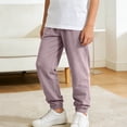 thumbnail image 1 of SGFCWSX Kids Sweatpants Boys Girls Soft Cotton Stretchy Elastic Waist Cuffed Casual Athletic Jogger Pants Daily Wear Pink Size 11-12 Years, 1 of 8