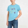 thumbnail image 1 of SGFCWSX Kids T Shirts Crew Neck Short Sleeve Football Print Casual Sports Tees for Boys Light Blue Size 10, 1 of 7