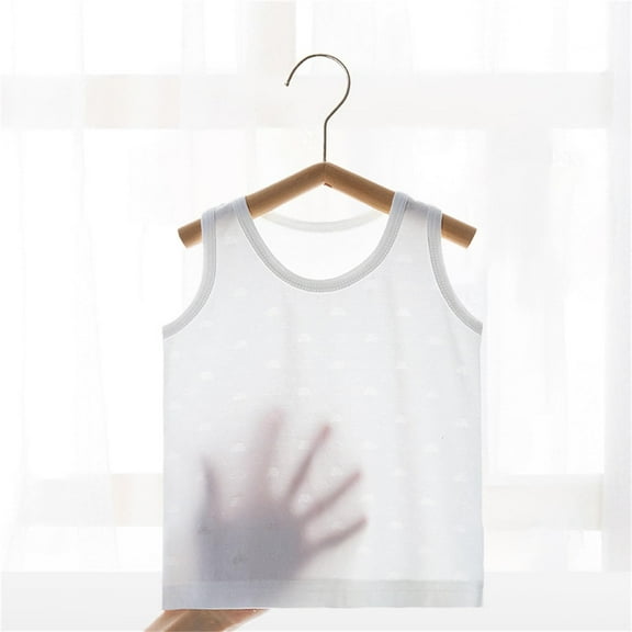 SGFCWSX Kids Tank Tops Crew Neck Breathable Sheer Sleeveless Casual Active Wear Shirt White Size 9 Months