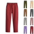 thumbnail image 1 of SGFCWSX Kids Uniform Pants, Boys Girls Comfortable School Elastic Waist Daily Trousers Wine Size 3-4 Years, 1 of 8