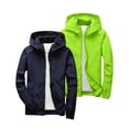 thumbnail image 1 of SGFCWSX Kids Waterproof Jackets 2 Pack Windproof Lightweight Hooded Windbreaker School Travel Casual Outerwear for Boys Girls Navy Size 10, 1 of 6