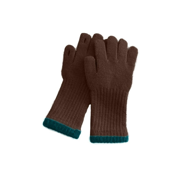 SGFCWSX Kids Winter Gloves Touchscreen Knit Snow Play Gloves for Boys Girls Fleece Lined Full Finger Gloves Coffee Size 3-10 Years