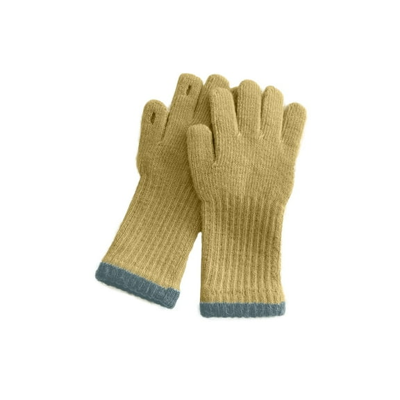 SGFCWSX Kids Winter Gloves Touchscreen Knit Snow Play Gloves for Boys Girls Fleece Lined Full Finger Gloves Yellow Size 3-10 Years