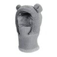 thumbnail image 1 of SGFCWSX Kids Winter Hat with Scarf Earflap Boys Girls Windproof Knit Warmer Snow Play Skull Caps Gray Size 6-13 Years, 1 of 3