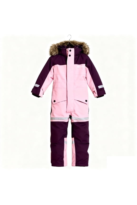 Kids Winter Snow Suits Girls Warm Waterproof Insulated Windproof Snowsuit Pink Size 7-8Year
