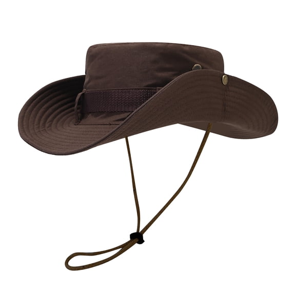 SGFCWSX Ladies Cowboy Hats,Drawstring Fisherman Hat Outdoor Waterproof sun Visor Hat Coffee Free Size