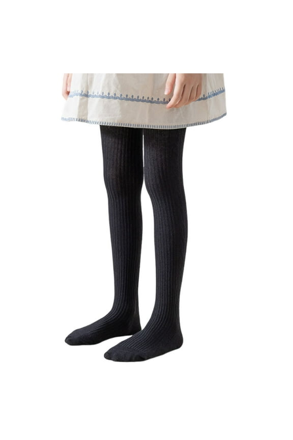 Leggings for Girls Cable Knit Winter Pantyhose Under Uniform Teen Stretch Dance Tights Black Size 9-12Years