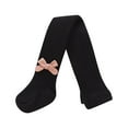 thumbnail image 1 of SGFCWSX Leggings for Girls Cable Knit Winter Pantyhose with Bow Kids Stretch Fleece Lined Tights Black Size 8 Years, 1 of 3