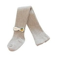 thumbnail image 1 of SGFCWSX Leggings for Girls Cable Knit Winter Pantyhose with Bow Kids Thick Fleece Lined Tights Gray Size 6 Years, 1 of 3