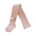 thumbnail image 1 of SGFCWSX Leggings for Girls Cable Knit Winter Pantyhose with Bow Kids Thick Fleece Lined Tights Pink Size 1 Years, 1 of 6