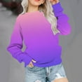 thumbnail image 1 of SGFCWSX Sweatshirts for Toddler Kids Girls Round Neck Fashion Gradient Pullover Polyester Warm Top Purple Size 12 Months, 1 of 7