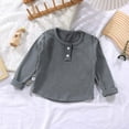 thumbnail image 1 of SGFCWSX Girls Long Sleeve Tops Round Neck Fleece Shirts Kids Fall Warm T-Shirts Gray Size 3-4T, 1 of 3