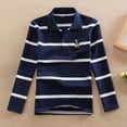 thumbnail image 1 of SGFCWSX Long Sleeve Shirts for Kids Girls Striped Print Tops Casual Fall T-Shirts Black Size 7-8Years, 1 of 4