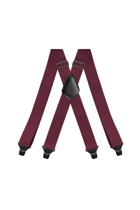 Men 3.5cm Strap Cli, Formal Adjustable Suspenders X-Type Elastic Casual Wine