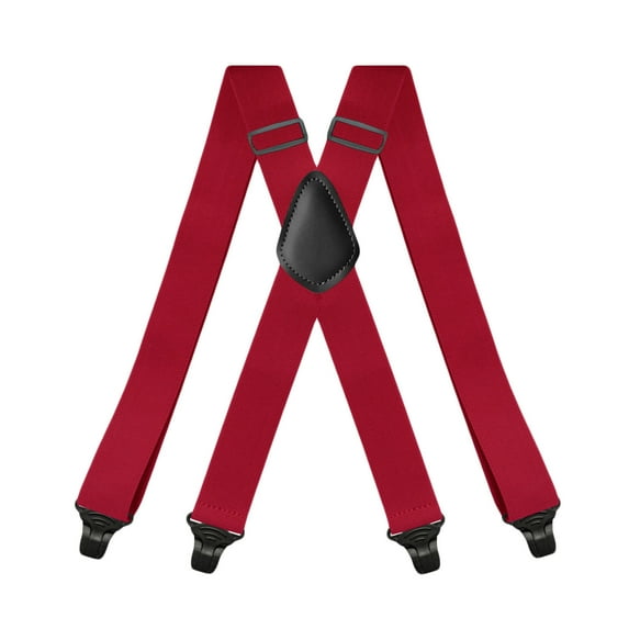 SGFCWSX Men 3.5cm Strap Cli, X-Type Formal Adjustable Suspenders Elastic Casual Red