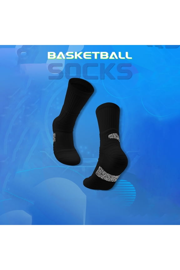 Men Athletic Socks,Color Blocked Breathable Mid-calf Training Socks Dark Gray Free Size