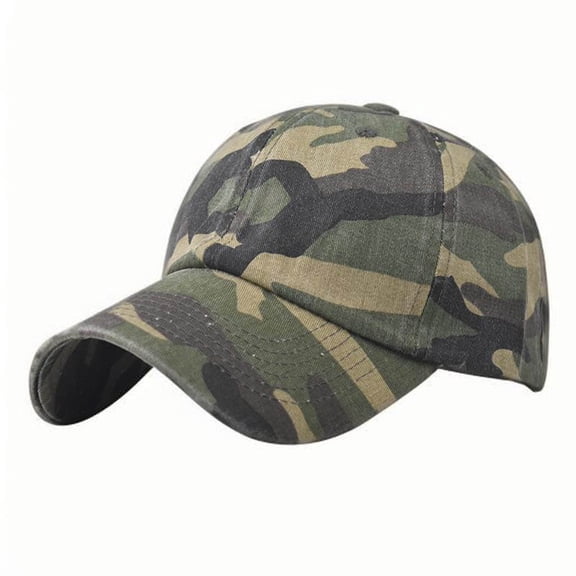 SGFCWSX Men Baseball Style Hat,Curved - Bill Printed Camouflage Adjustable Plain Hat Yellow Free Size