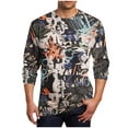 thumbnail image 1 of SGFCWSX Men Blouses Big Tall, Crewneck Quick Dry Graphic Casual Pullover Tops Black 5XL, 1 of 5