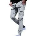 thumbnail image 1 of SGFCWSX Men Cargo Pants– Relaxed Multi-Functional Pockets Streetwear Utility Pants with Drawstring Waist Gray Size L, 1 of 6