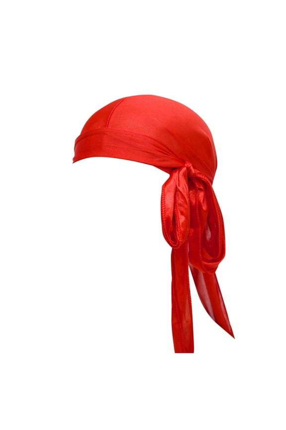 Men Durag Headwrap,Headwrap Solid Color Breathable Hip-hop Headscarf Red