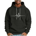 thumbnail image 1 of SGFCWSX Men Fleece Lined Hoodie Mens Oversized with Drawstring Hood Casual Graphic Pullover Sweatshirt Black Size 2XL, 1 of 5