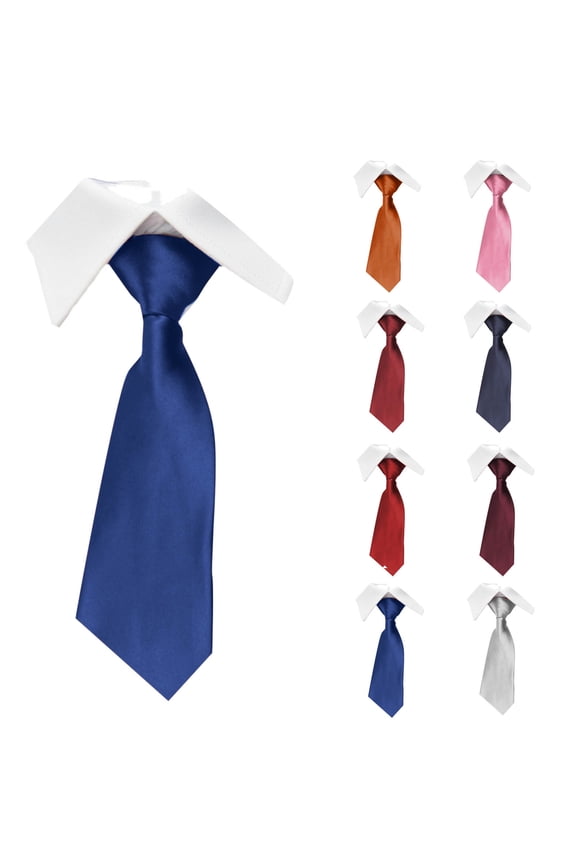 Men Formal Tie,Silk-Blend Solid Color 8cm Width Necktie for Business Navy