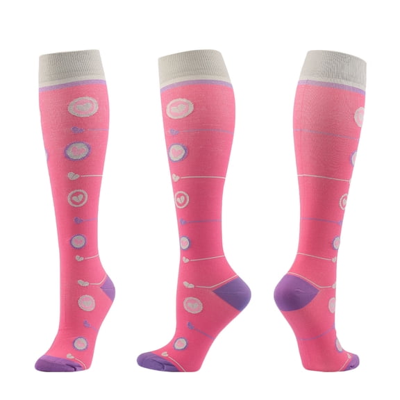 SGFCWSX Men Running Socks,Knee-High Crew Athletic Outdoor Compression Socks Pink M